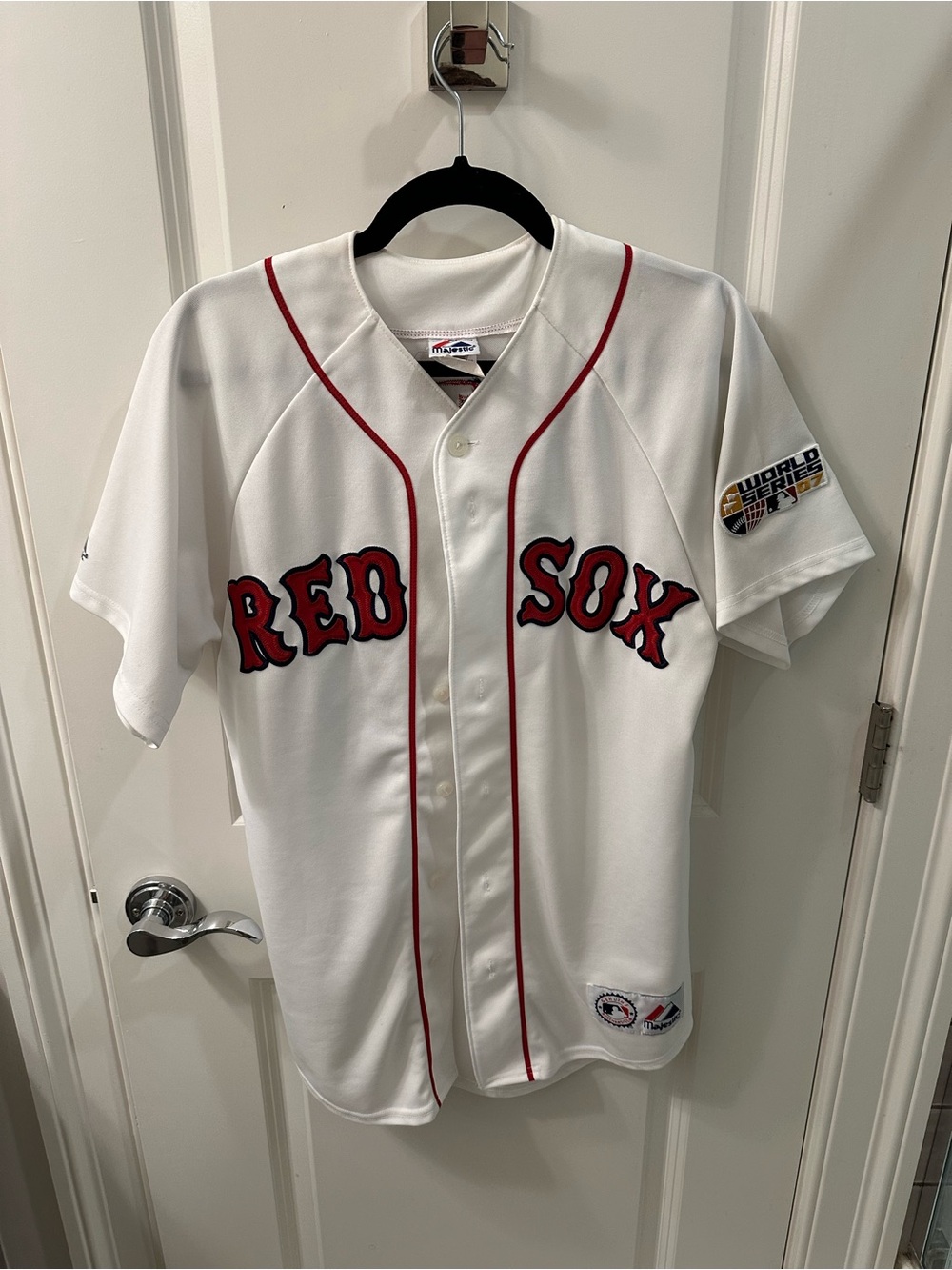 Majestic Boston Red Sox David Ortiz White Home Jersey with WS 07 patch